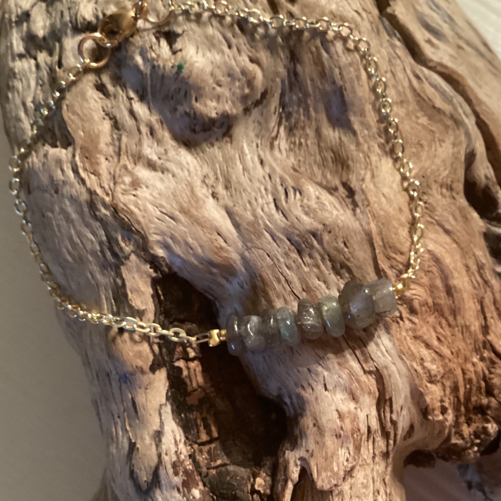 Labradorite Gold Chain Bracelet 75 Handcrafted 20$
